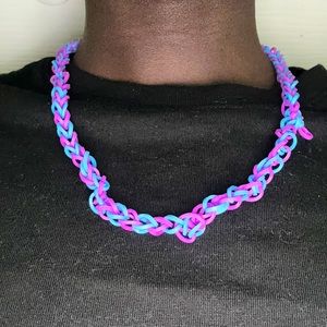 A rubber band necklace